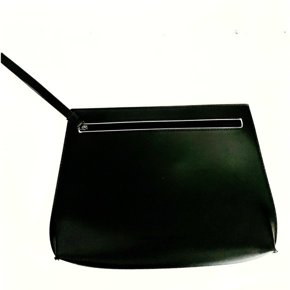Narciso Rodriguez Parfums Black Faux Leather Wristlet Clutch Cosmetic Pouch - Picture 2 of 10